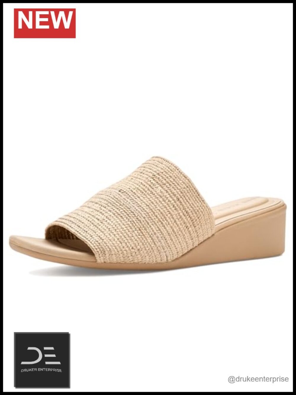 Wishful Wedge Sandals Slip-On PU Leather Womens Platforms